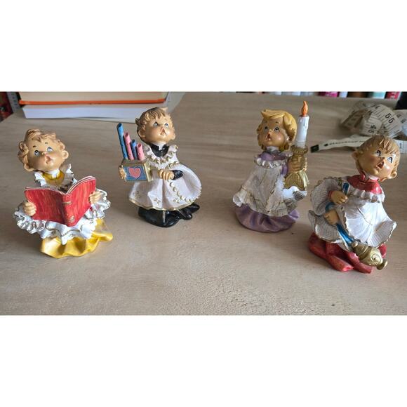 Vintage 1987 Fontanini Roman Simonetti Italy Choir Altar Boys Christmas Set of 4 - Picture 1 of 16